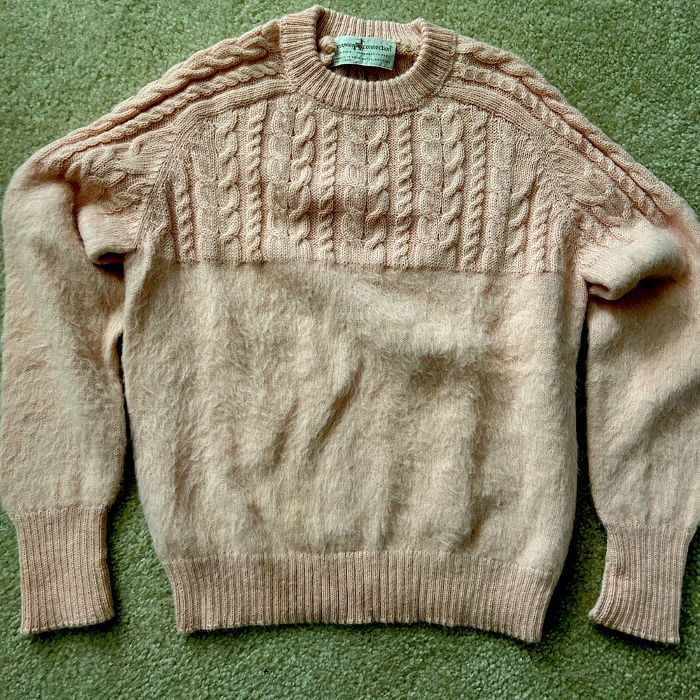 Peruvian Connection Alpaca Baby Pink Crew Neck Sweater